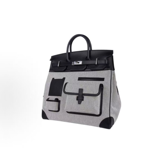 HERMES Birkin 40 silver buckle gold handbag 40 Women\'s grey